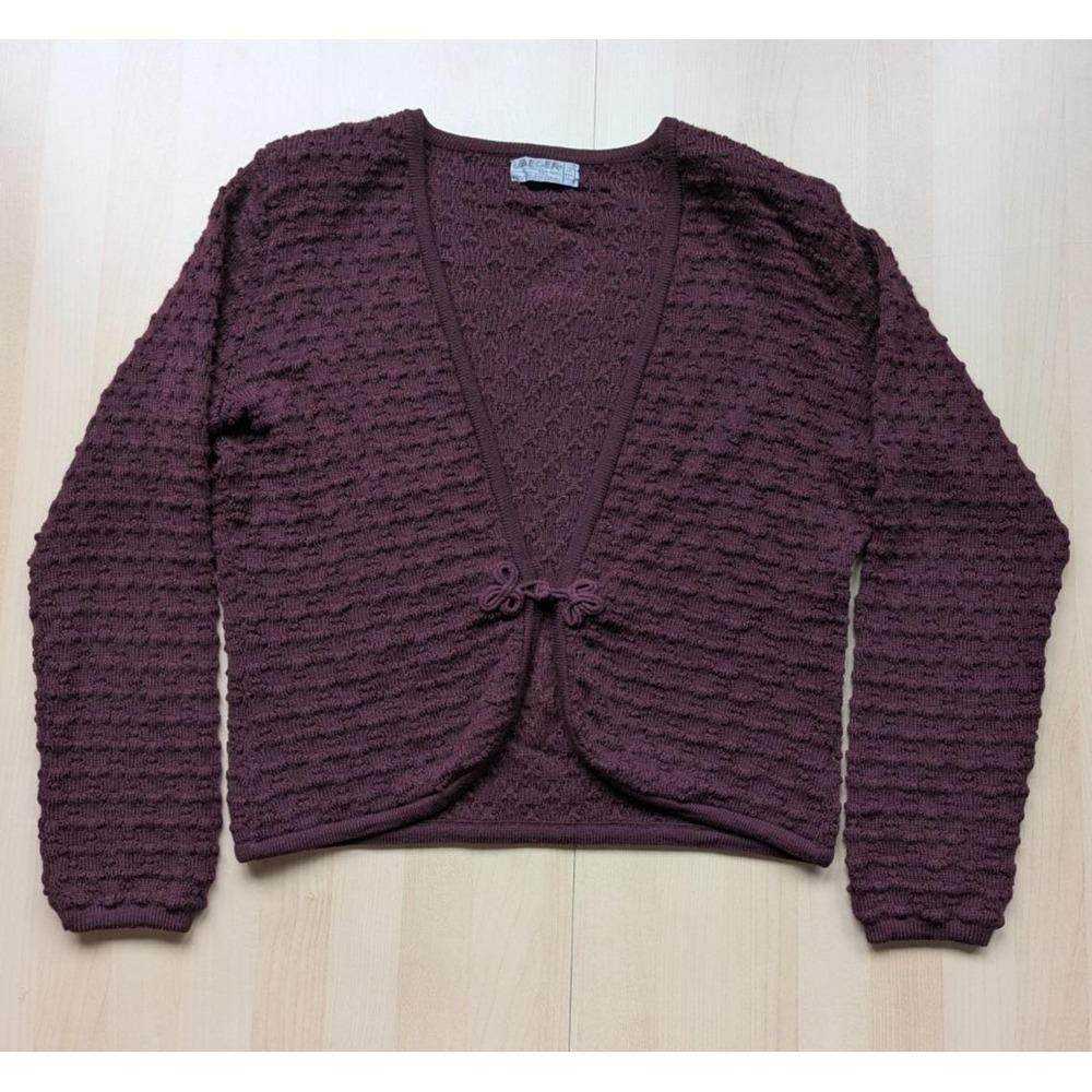 Jaeger 80's Made In Great Britain 100% Wool Knot Button Cardigan Sweater Shacket